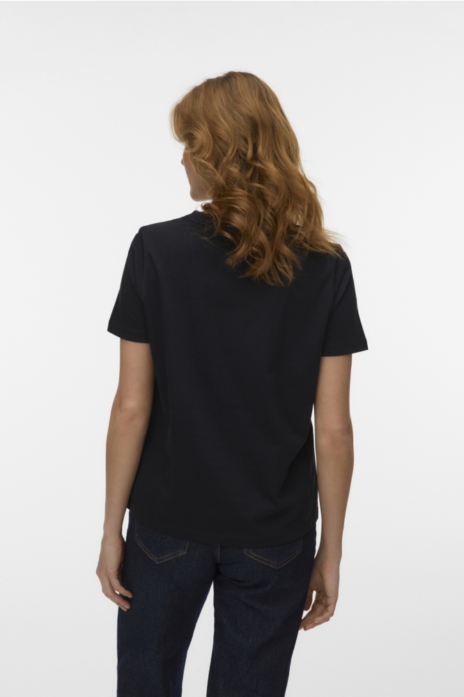 Vero Moda zwarte dames t-shirt | Model achteraanzicht