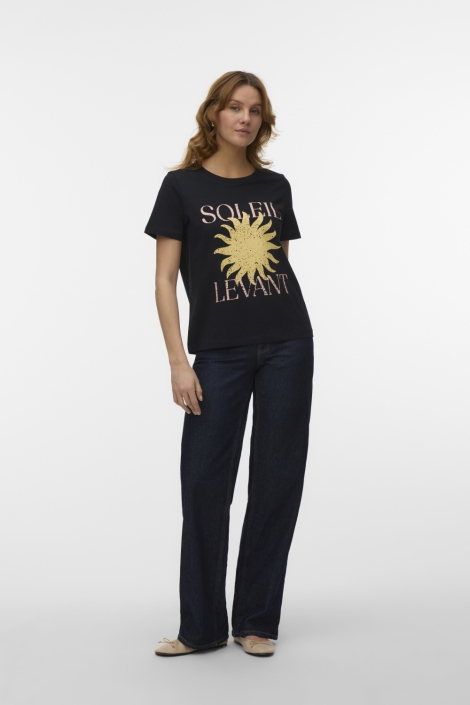 Vero Moda zwarte dames t-shirt | Model