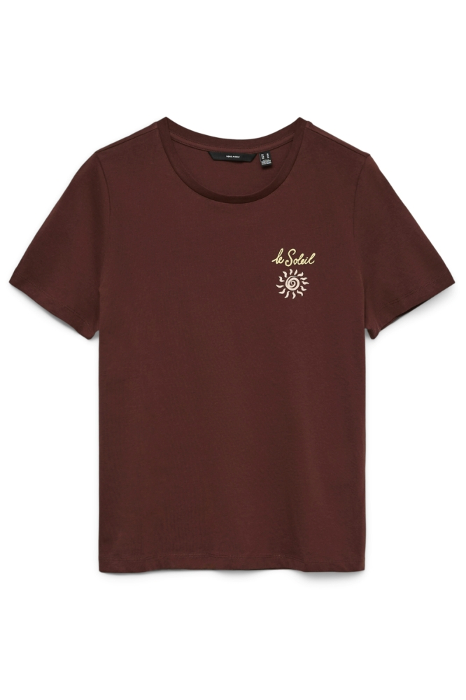 Vero Moda bordeaux dames t-shirt | Vooraanzicht