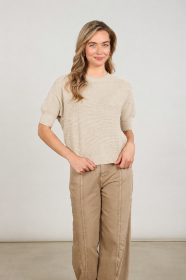 Nukus kinty top lurex Zand