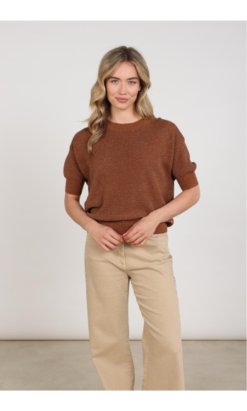 KINTY TOP LUREX NKF01068 ESPRESSO