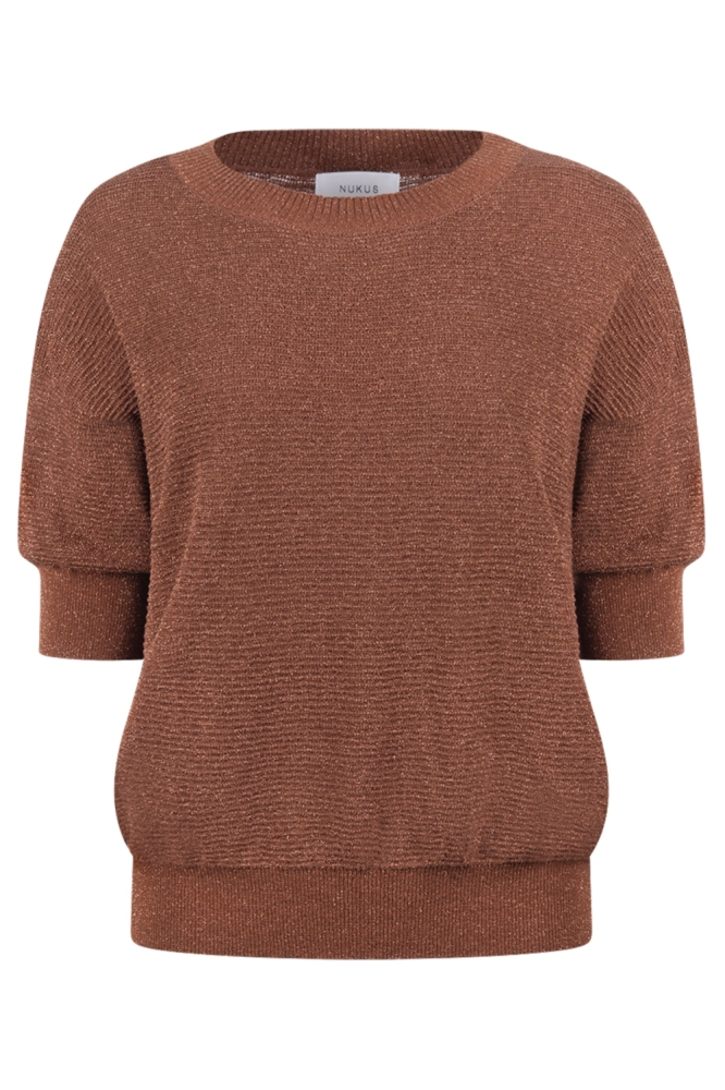 Nukus camel dames t-shirt | Vooraanzicht
