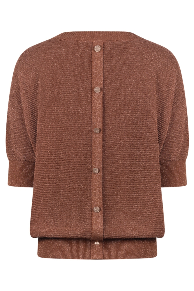 Nukus camel dames t-shirt | Achteraanzicht