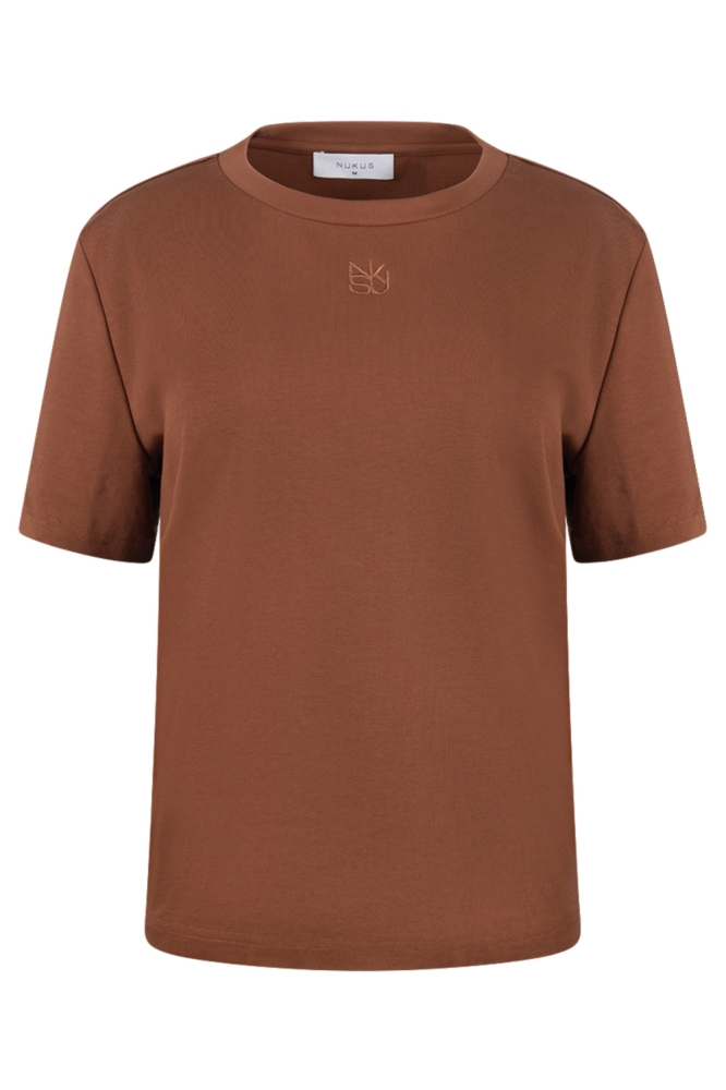 Nukus camel dames t-shirt | Vooraanzicht
