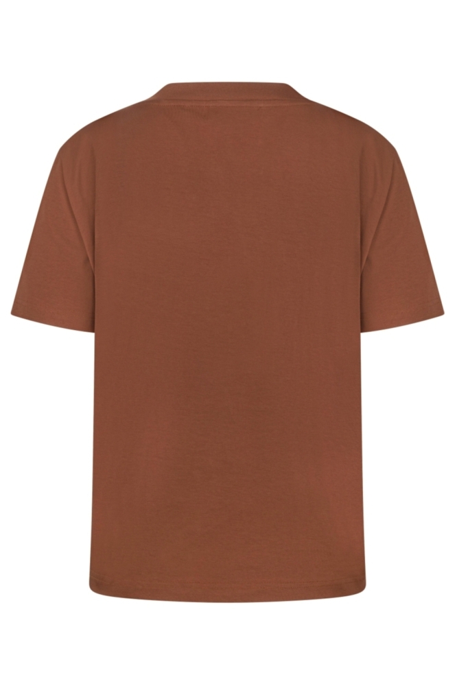 Nukus camel dames t-shirt | Achteraanzicht