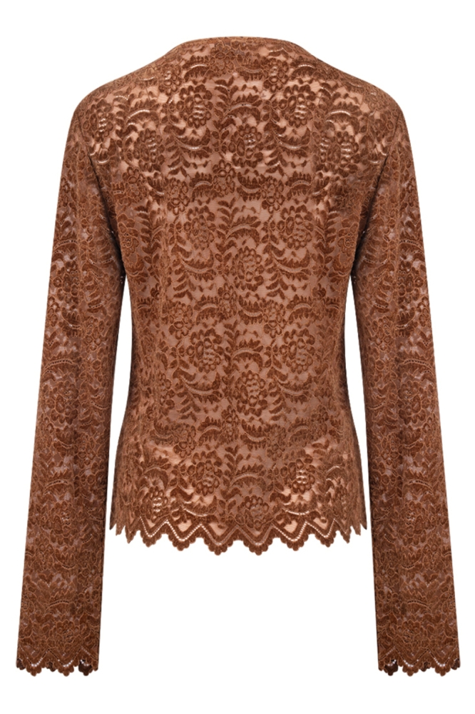 Nukus camel dames top | Achteraanzicht
