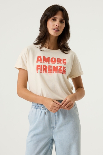 Garcia T-shirt T SHIRT MET TEKST P260215 4294 Whitecap