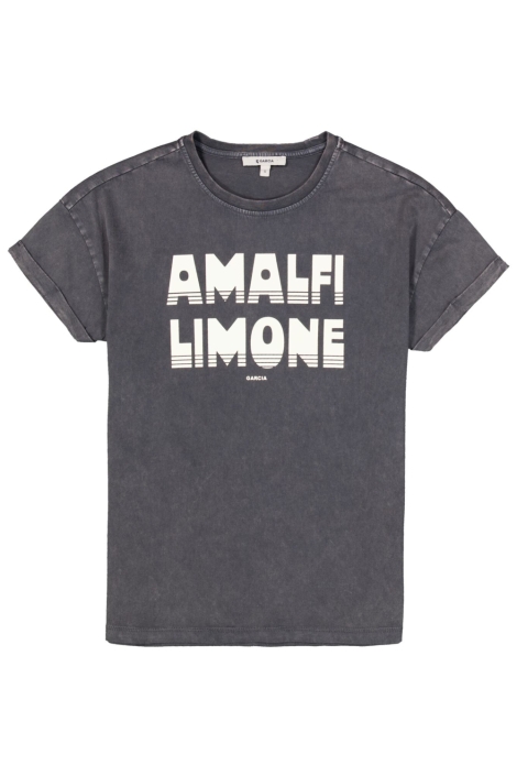 Garcia grijze dames t-shirt | Vooraanzicht