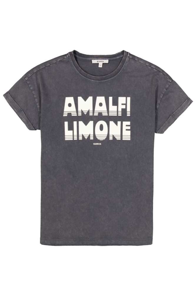 Garcia grijze dames t-shirt | Vooraanzicht