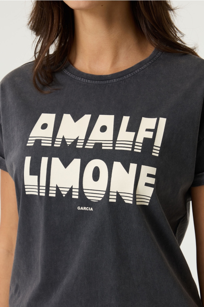 Garcia grijze dames t-shirt | Close up