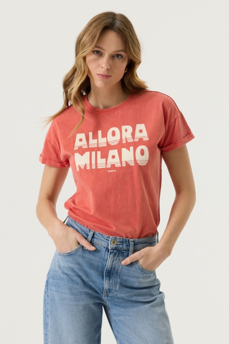 Garcia rode dames t-shirt | Model vooraanzicht