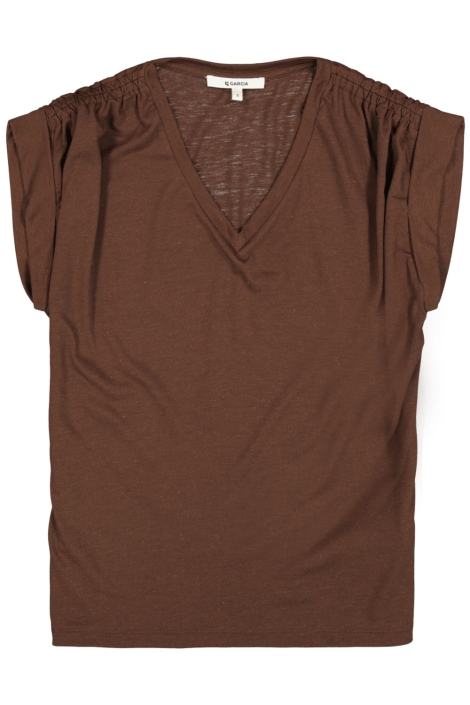 Garcia bruine dames t-shirt | Vooraanzicht