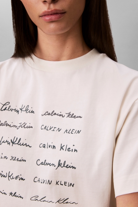 Calvin Klein beige dames t-shirt | Close up