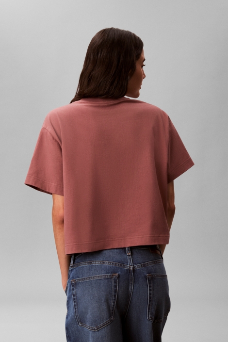 Calvin Klein bruine dames t-shirt | Model achteraanzicht