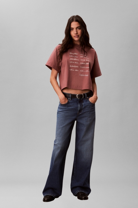 Calvin Klein bruine dames t-shirt | Model