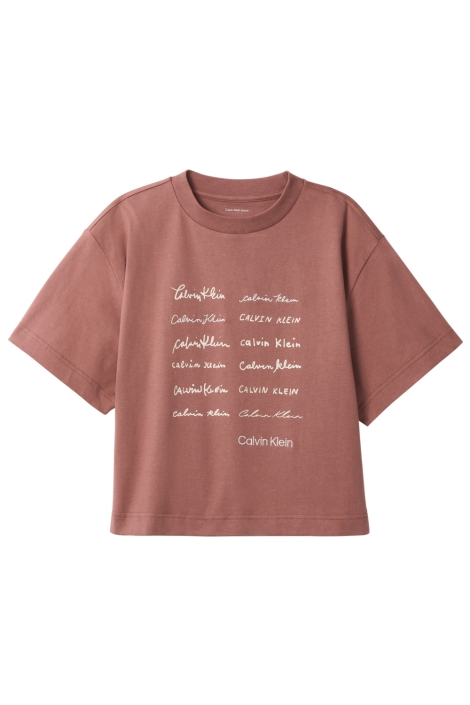 Calvin Klein bruine dames t-shirt | Vooraanzicht