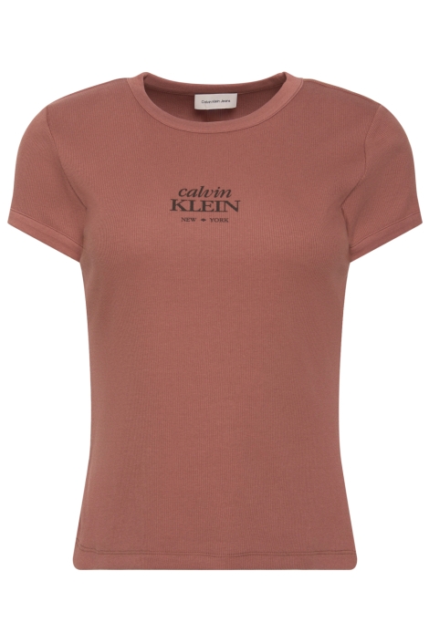 Calvin Klein bruine dames t-shirt | Vooraanzicht