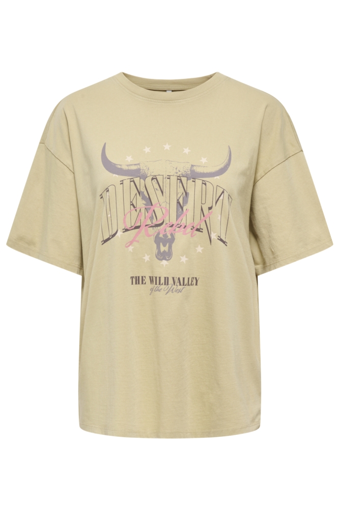 Only groene dames t-shirt | Vooraanzicht