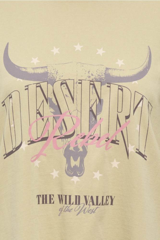 Only groene dames t-shirt | Close up