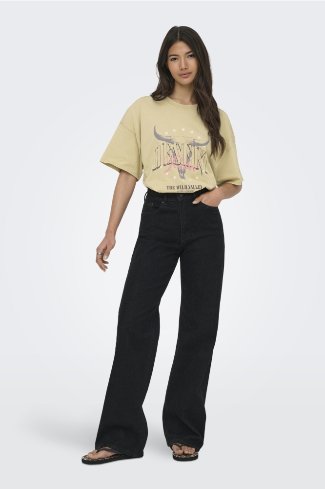 Only groene dames t-shirt | Model