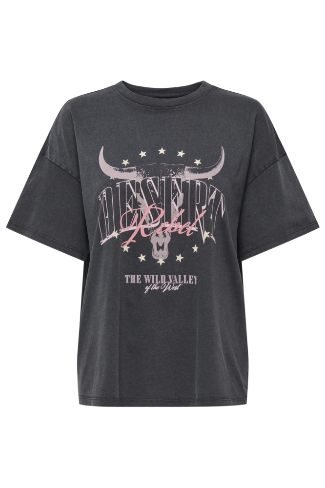 Only grijze dames t-shirt | Vooraanzicht