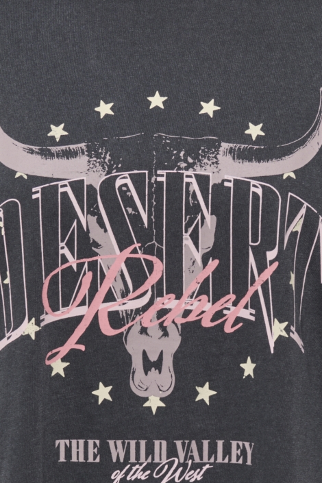 Only grijze dames t-shirt | Close up