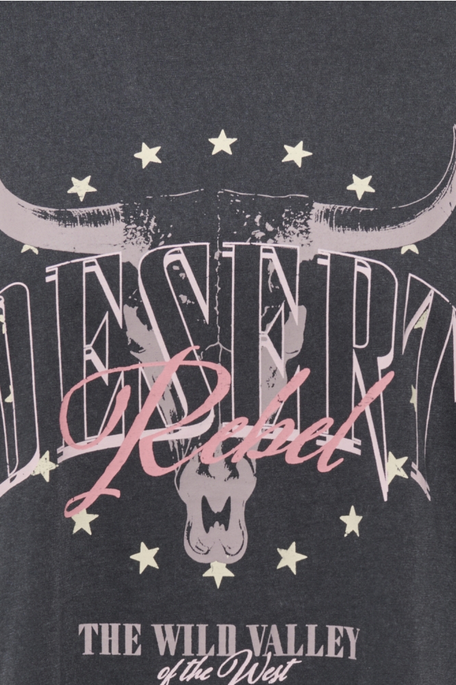 Only grijze dames t-shirt | Close up