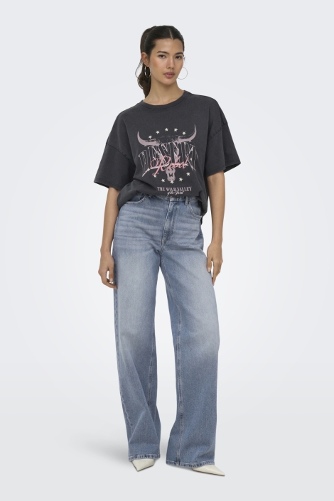 Only grijze dames t-shirt | Model
