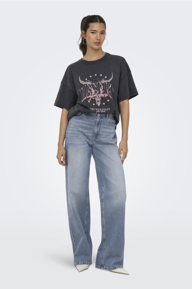 Only grijze dames t-shirt | Model