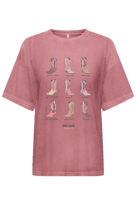 Only roze dames t-shirt | Vooraanzicht