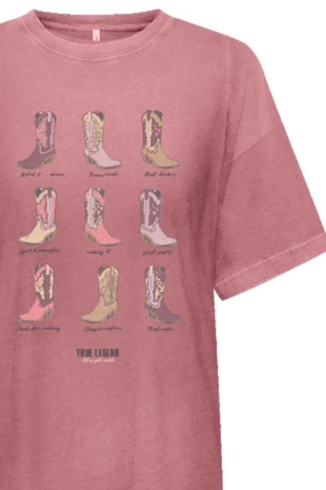 Only roze dames t-shirt | Close up