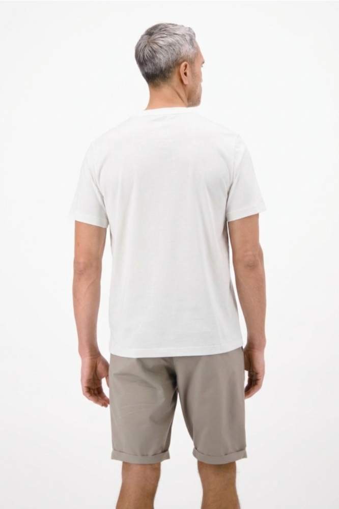 Lerros witte heren t-shirt | Model achteraanzicht