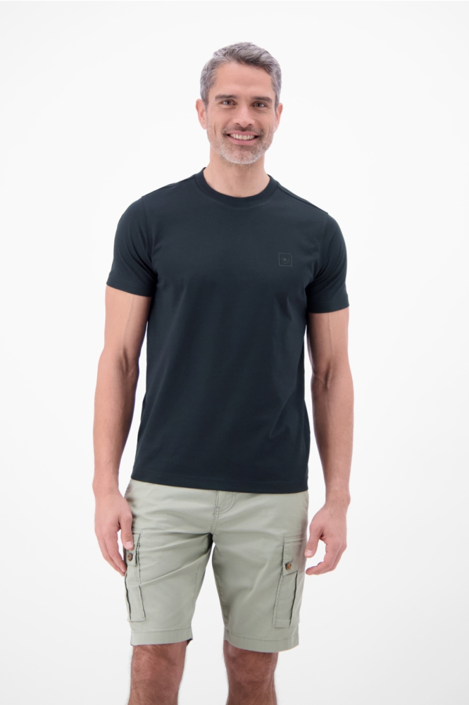 Lerros blauwe heren t-shirt | Model vooraanzicht