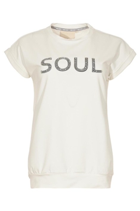 Maicazz ecru dames t-shirt | Vooraanzicht