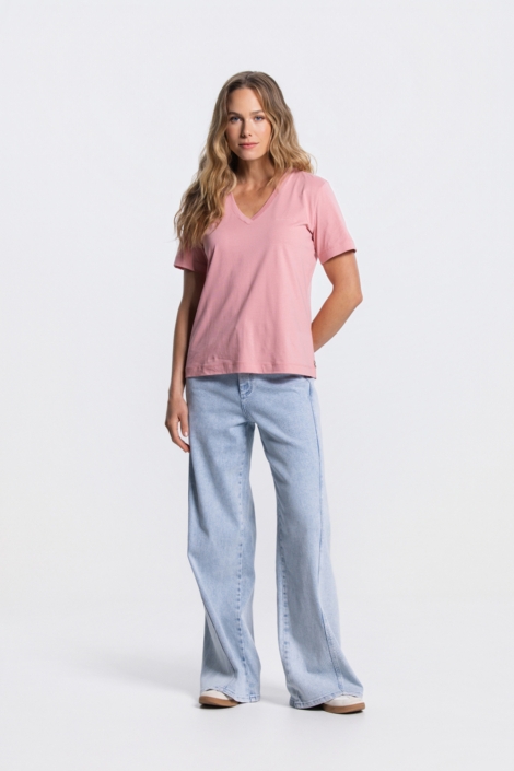 Juffrouw Jansen roze dames t-shirt | Model