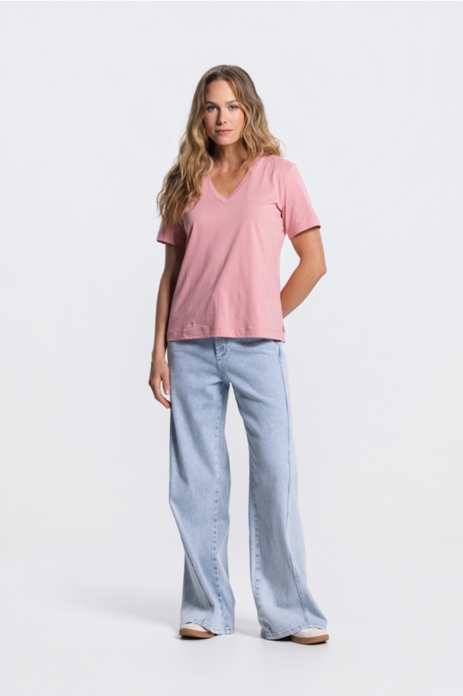 Juffrouw Jansen roze dames t-shirt | Model