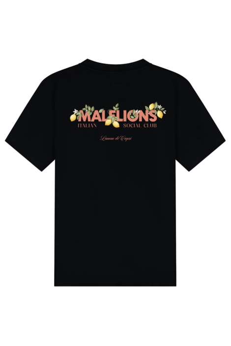 Malelions zwarte heren t-shirt | Achteraanzicht
