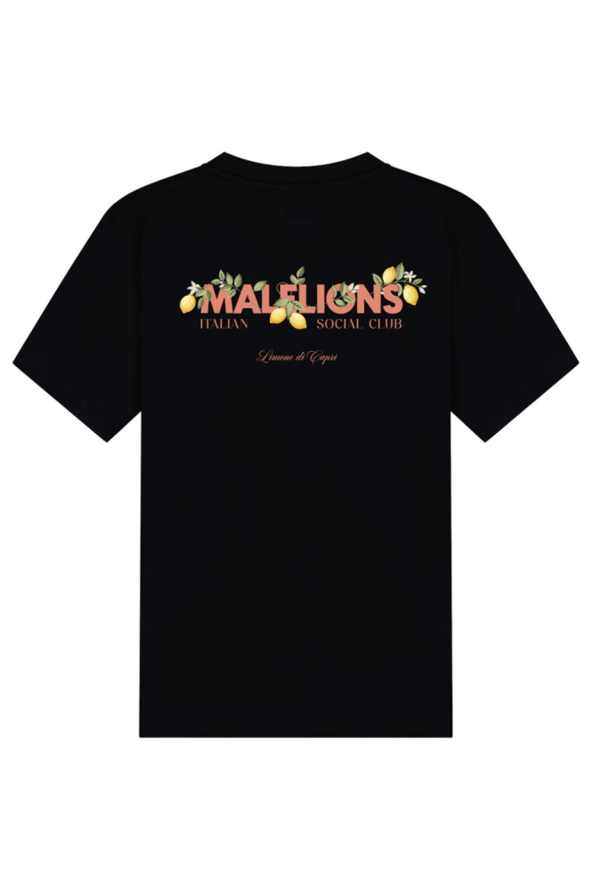 Malelions zwarte heren t-shirt | Achteraanzicht