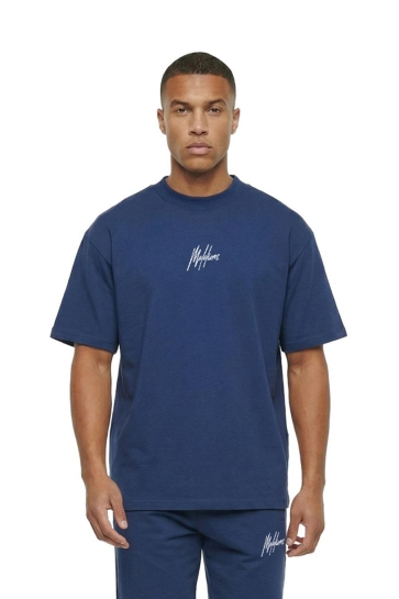 Malelions T-shirt OVERSIZED STRIPED MMC30026039 COBALT