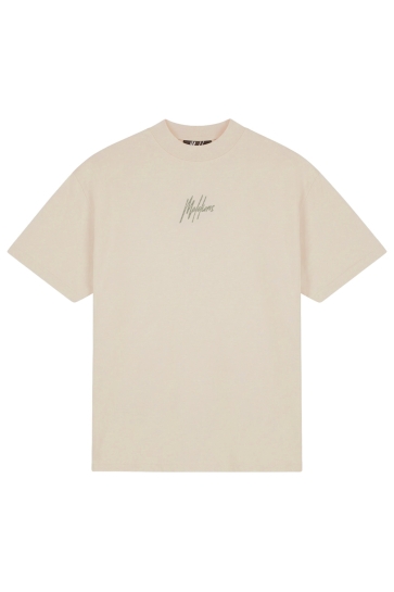 Malelions T-shirt OVERSIZED STRIPED MMC30026039 LIGHT TAUPE