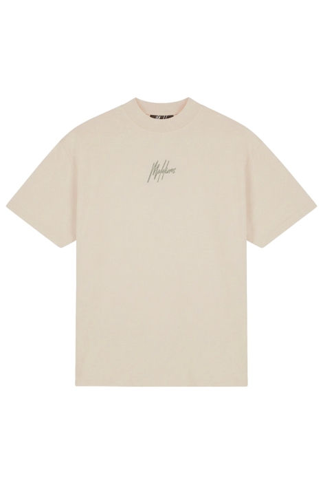 Malelions taupe heren t-shirt | Vooraanzicht