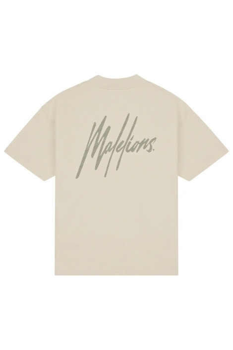Malelions taupe heren t-shirt | Achteraanzicht