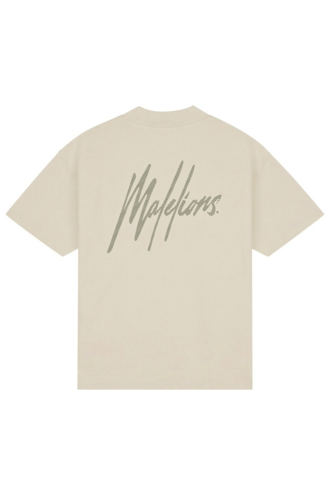 Malelions taupe heren t-shirt | Achteraanzicht
