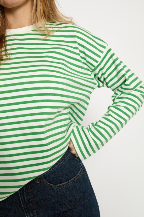 Minus ecru dames t-shirt | Close up