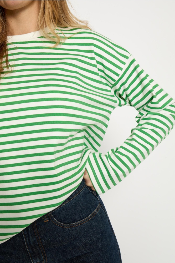 Minus ecru dames t-shirt | Close up