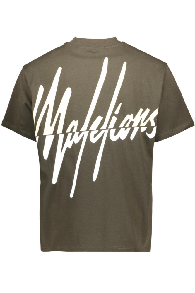 Malelions groene heren t-shirt | Achteraanzicht