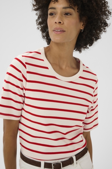 Part Two T-shirt RATANAPW TS 30309870 304754 POPPY RED STRIPE