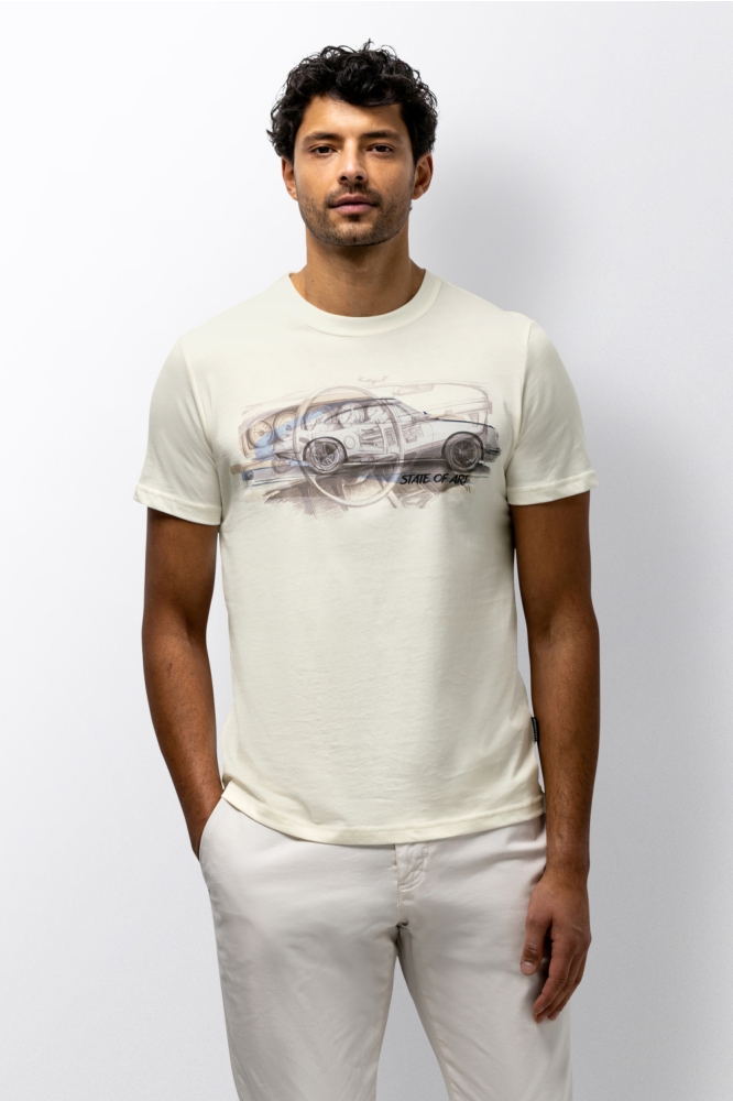 State of Art witte heren t-shirt | Model vooraanzicht