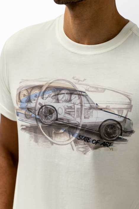 State of Art witte heren t-shirt | Close up