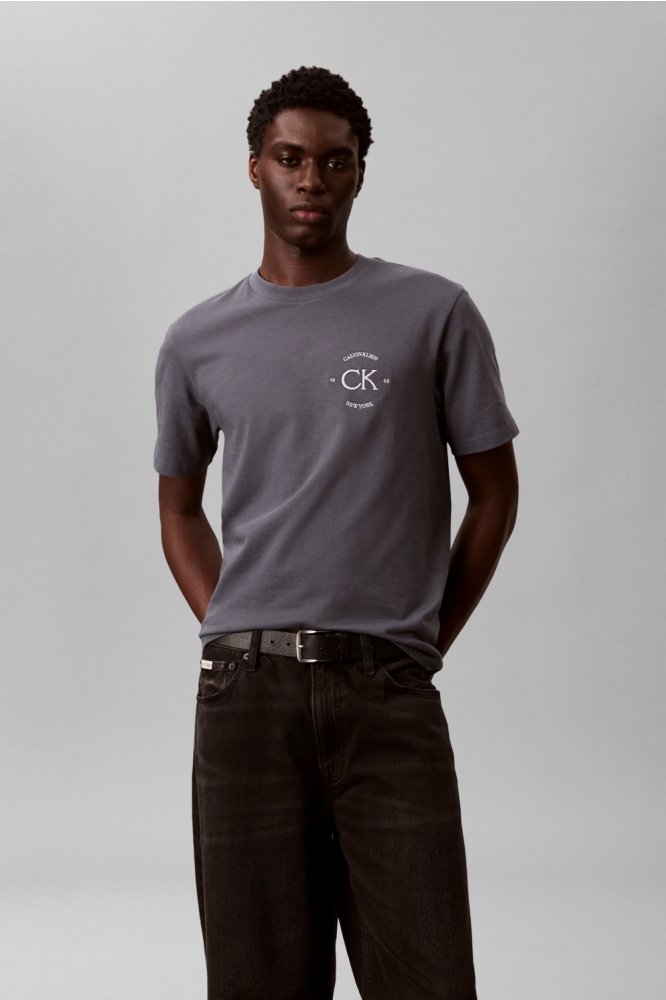 Calvin Klein blauwe heren t-shirt | Model vooraanzicht